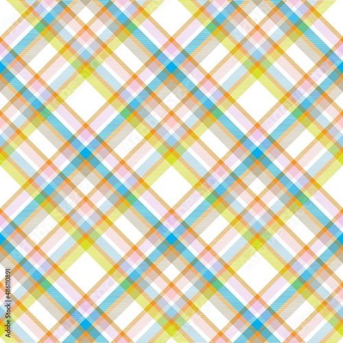 Rainbow Pastel Diagonal Plaid Tartan textured Seamless Pattern Design
