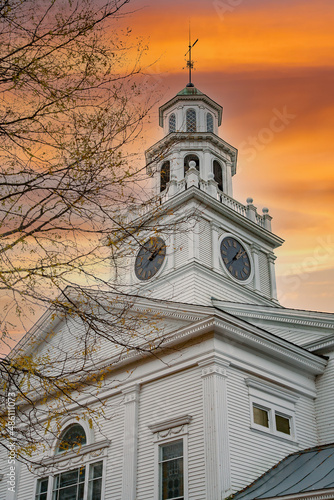 First congregational church in Woodstock, Vermont