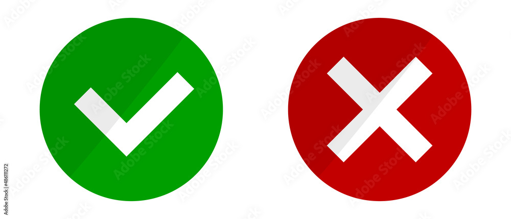 Check marks and cross marks. Success and failure icons. Editable vectors. Check marks and cross marks. Success and failure icons. Editable vectors.