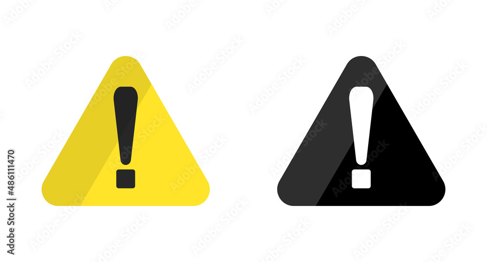 Caution or danger. Exclamation mark icon set. Vectors. Caution or danger. Exclamation mark icon set. Vectors.