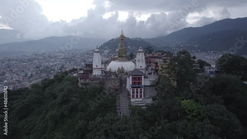 Wallpaper Mural Nepal Swayambhunath Stupa Aerial Shot Forward Mountain in Kathmandu Log - World Heritage Site Torontodigital.ca