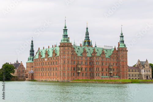 Beautiful view of Fredensborg palace in Hilleroed, Denmark. Was shot from public park. Frederiksborg castle, the largest Renaissance palace in Denmark and Scandinavia.