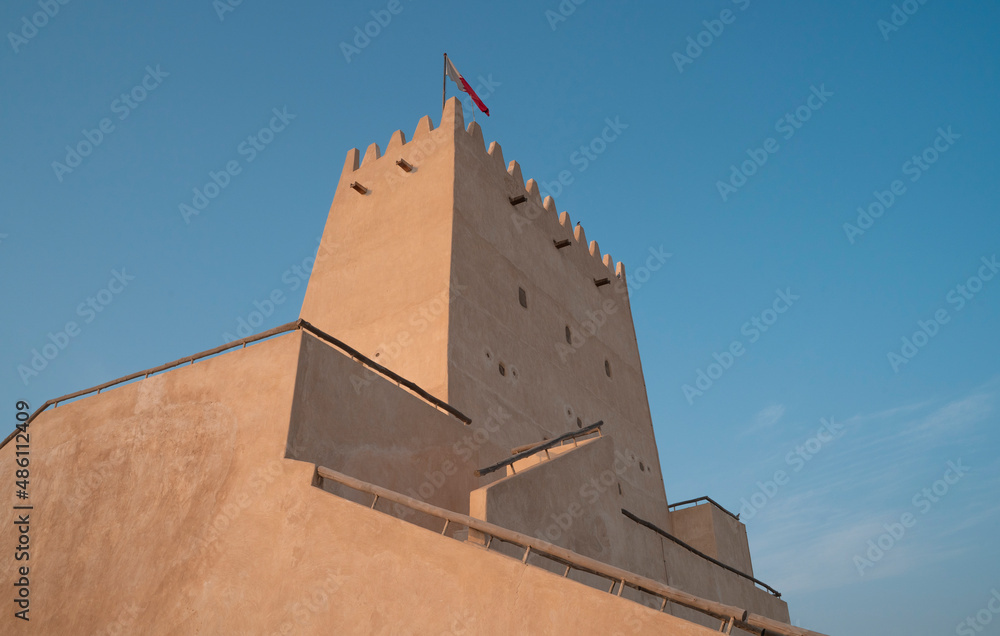 The historic Barzan Tower in Doha, Qatar, Middle East The historic Barzan Tower in Doha, Qatar, Middle East