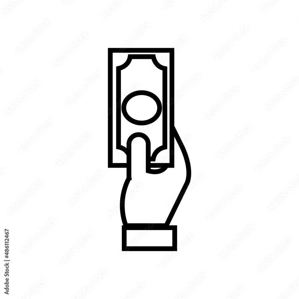 Cash line icon, vector outline logo isolated on white background Cash line icon, vector outline logo isolated on white background