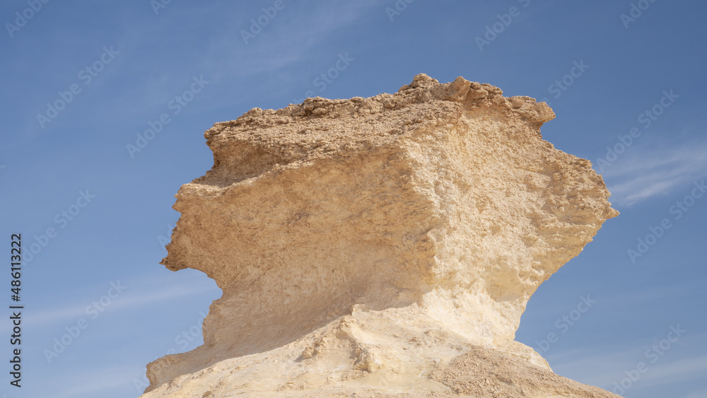 Mushroom shaped limestone rokcs in zekreet desert.