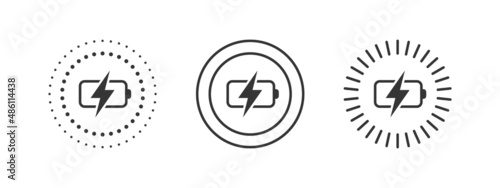 Wireless charger concept. Wireless charging icons. Phone charge simple signs. Vector illustration photo