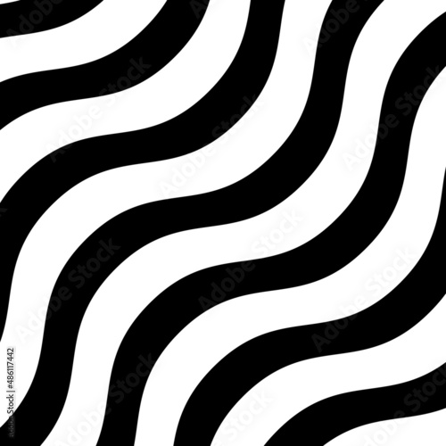 Zebra stripes seamless pattern. Animal print in black and white. Flat illustration for logo, app, banner, web design, printing on fabric, phone cases, clothes, sticker, poster, card. Vector EPS 10 © Богдан Салюк