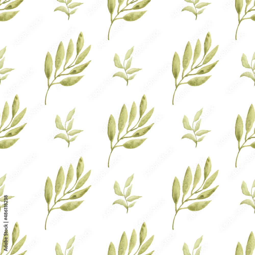 Watercolor leaf seamless pattern Watercolor leaf seamless pattern