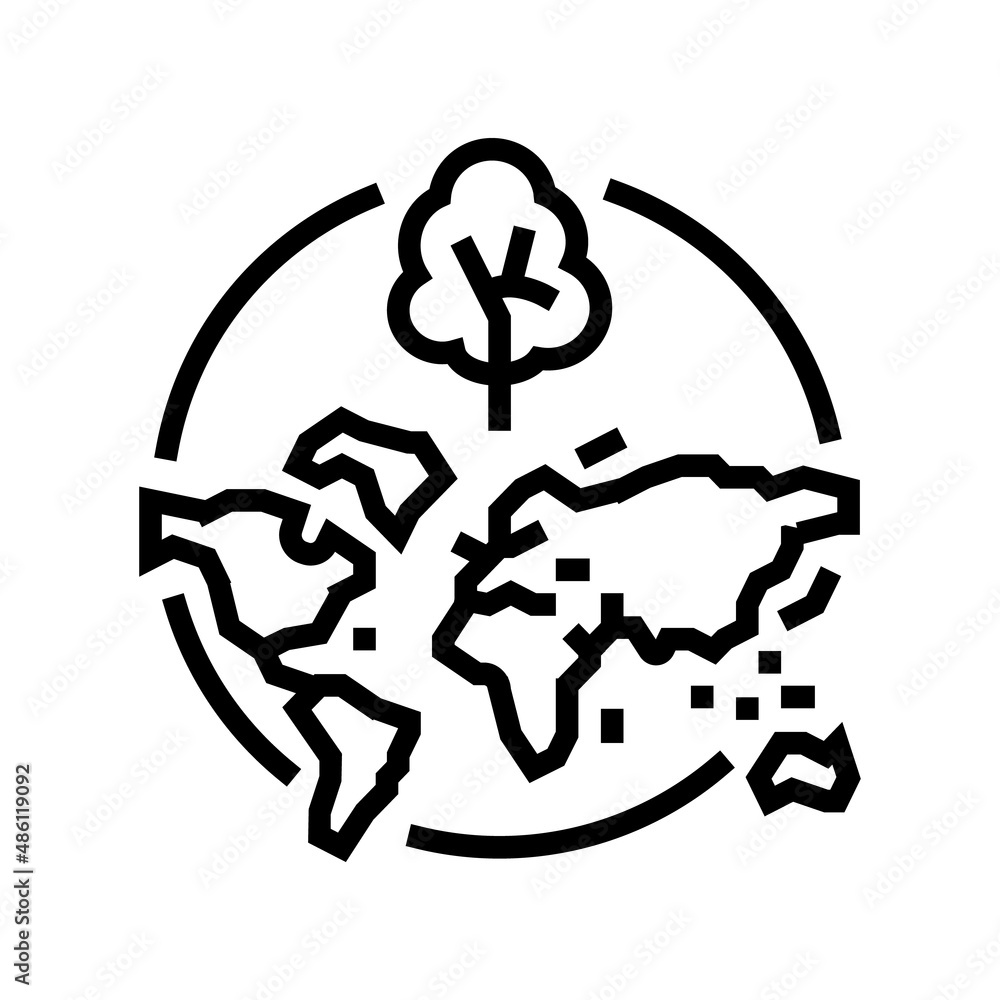 deforestation map line icon vector. deforestation map sign. isolated contour symbol black illustration deforestation map line icon vector. deforestation map sign. isolated contour symbol black illustration