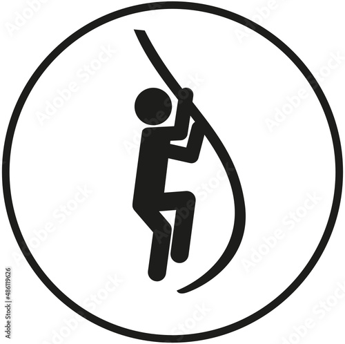 Parc Accrobranche Pictogramme Glyphe Saut de Tarzan Liane