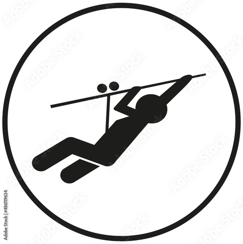Parc Accrobranche Pictogramme Glyphe  Tyrolienne montante 