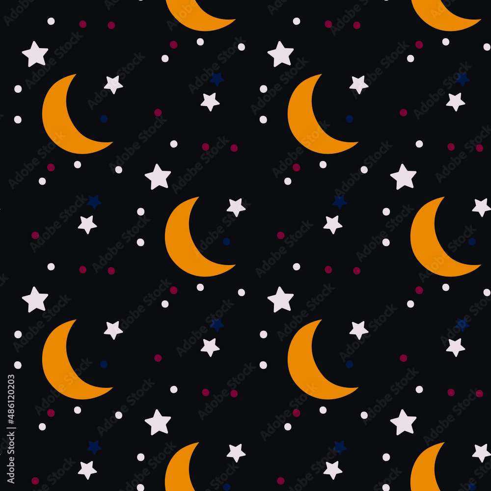 seamless pattern with stars and moon seamless pattern with stars and moon