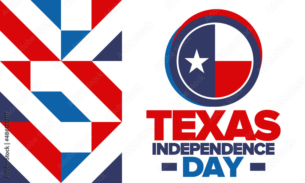 Obraz premium Texas Independence Day. Texas flag. Lone star flag. Freedom holiday in Unites States, celebrated annual in March. Patriotic vector poster. Creative illustration