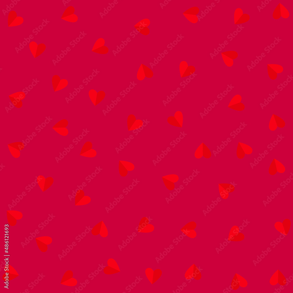 Red heart symbols on a red background.