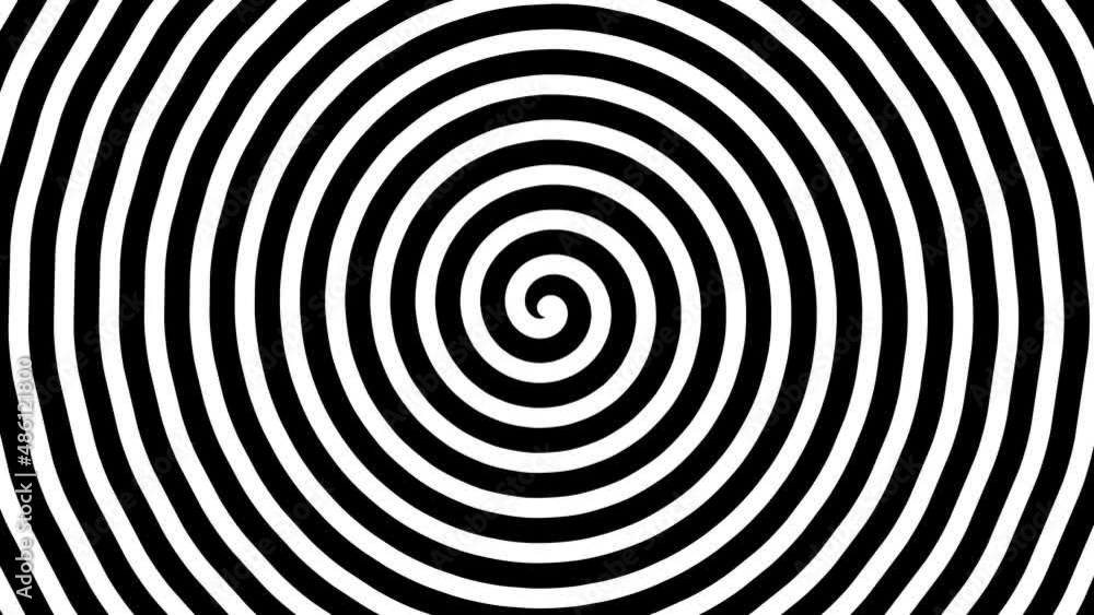 Endless spiral animation, hypnosis visualization conept. Black and white spiral spinning fast Endless spiral animation, hypnosis visualization conept. Black and white spiral spinning fast