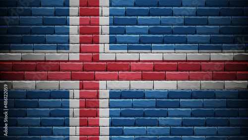 EPS10 Vector Patriotic background with Iceland flag colors.