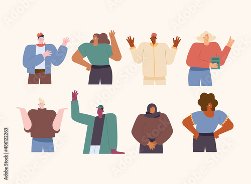 eight persons language learning