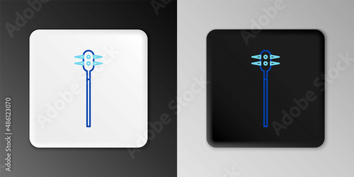Line Medieval chained mace ball icon isolated on grey background. Medieval weapon. Colorful outline concept. Vector