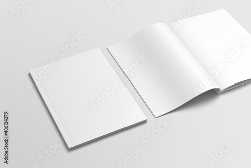 Blank cover and spread magazine mock-ups