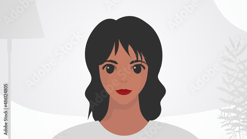 Banner with female African American appearance. Female friendship, feminist union or sisterhood. Cartoon style.