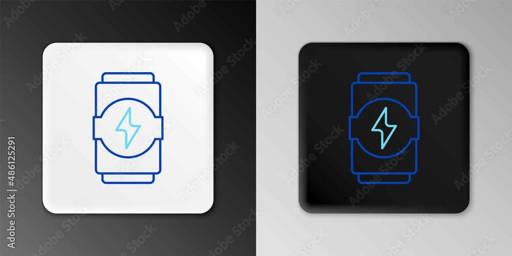 Line Energy drink icon isolated on grey background. Colorful outline concept. Vector Line Energy drink icon isolated on grey background. Colorful outline concept. Vector