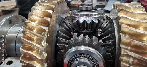 Worm wheel made of bronze differential gear.