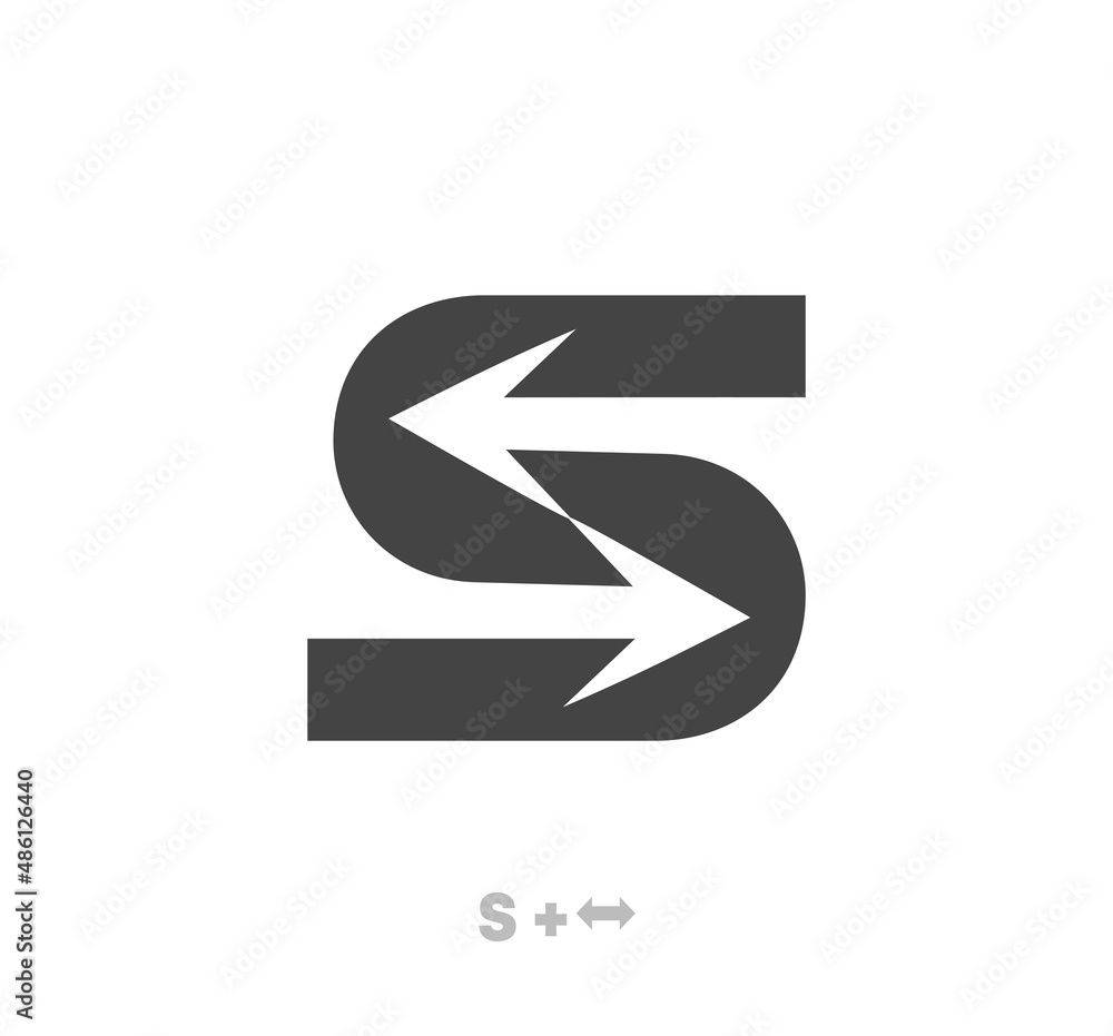 Letter S arrow logo template vector eps. Swapping arrows. Unique logo. vector abstract letter simple arrow colored target icon. Letter S arrow logo template vector eps. Swapping arrows. Unique logo. vector abstract letter simple arrow colored target icon.