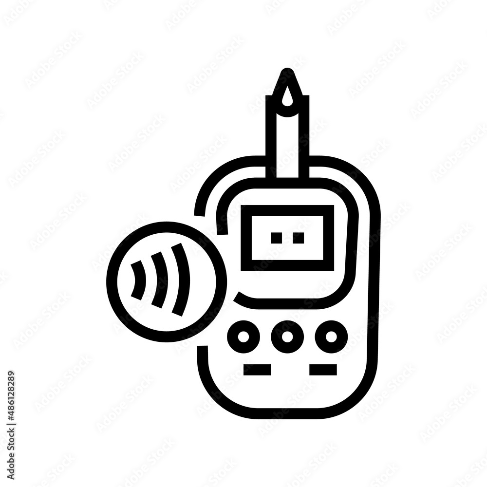 glucometer contactless line icon vector. glucometer contactless sign. isolated contour symbol black illustration