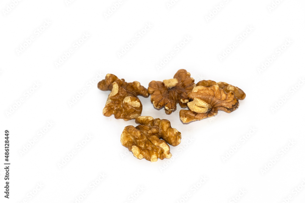 Obraz premium Dry Fruit Walnut In White Background