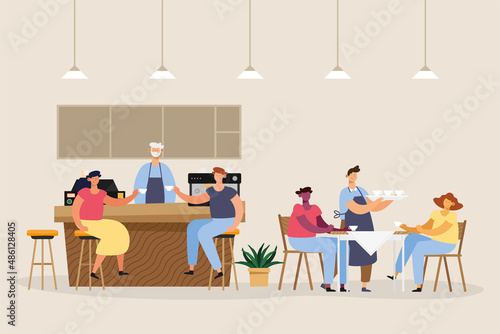 modern coffee shop scene