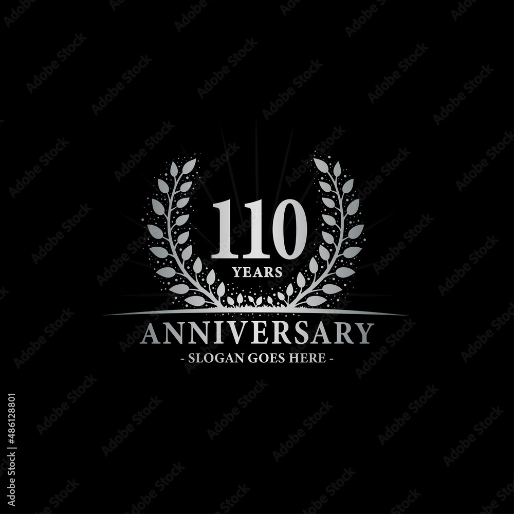 110 years anniversary logo. Vector and illustration.