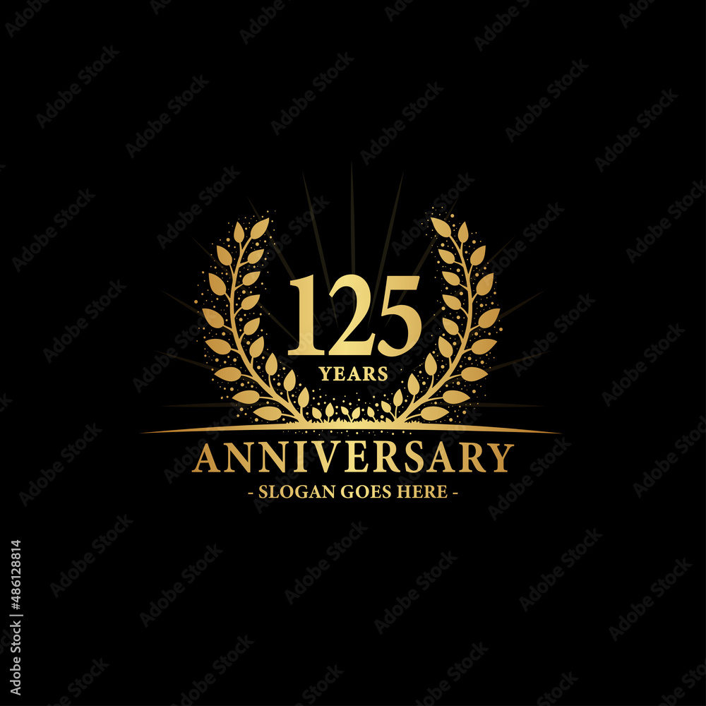 125 years anniversary logo. Vector and illustration.