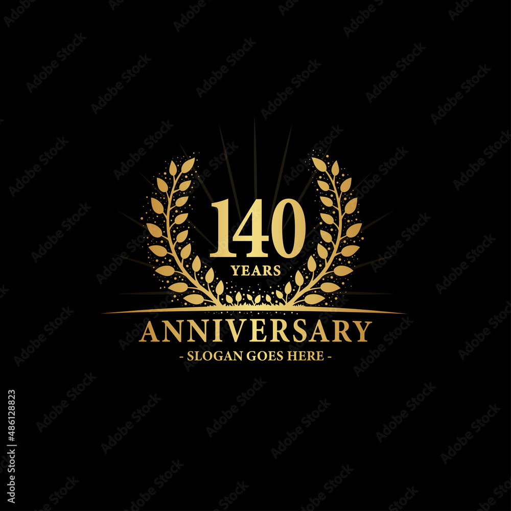 140 years anniversary logo. Vector and illustration.