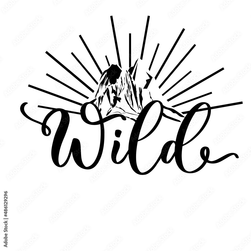 Fototapeta premium Wild lettering inscription. T shirt design print, logo, web banner, sticker.