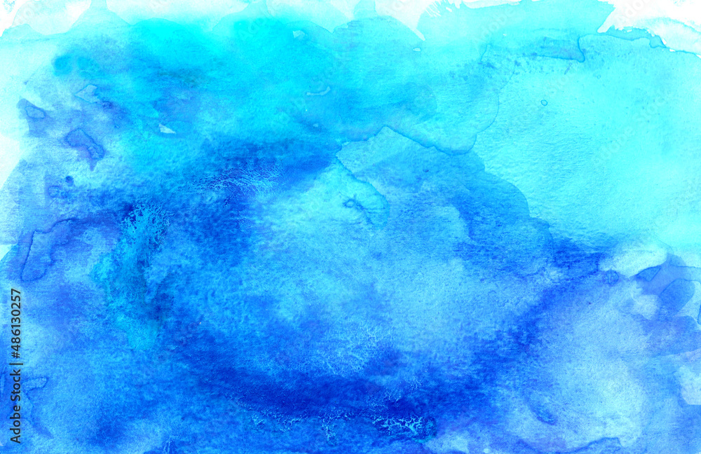 hand drawn abstract watercolor blue background