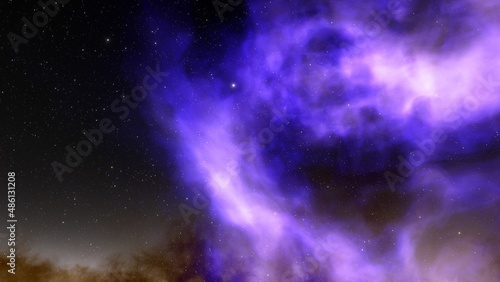 Beautiful nebula in cosmos far away 3d rendering  