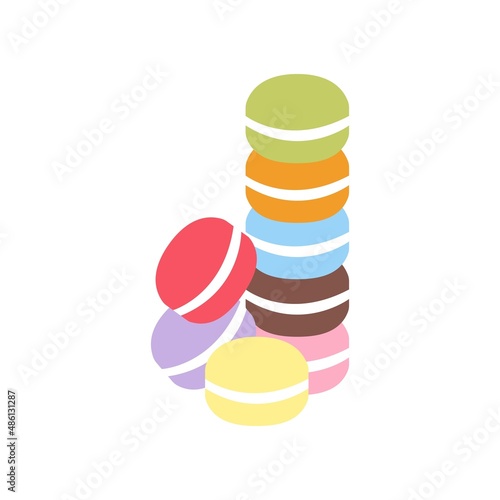 Colorful macarons icon. Vector illustration.