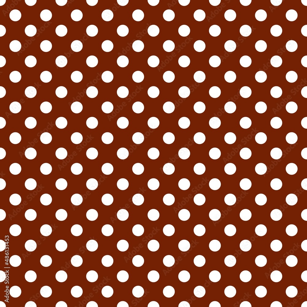 Brown and white retro Polka Dot seamless pattern. Vector background.