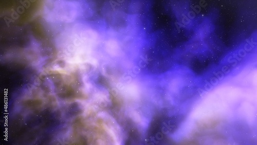 Beautiful nebula in cosmos far away 3d rendering 