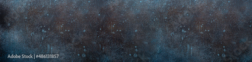 Panel kuchenny z motywem Blue and brown rusty drops and strays abstract rustic concrete blank background or backdrop with space for text, dark grunge stone texture template wall surface for design copy space 