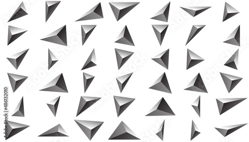 White and gray gradient 3d stones on the white background. Vector illustration.