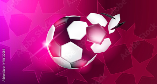 Qatar football 2022. ball graphic design vector illustration. Qatar stylish background gradient
