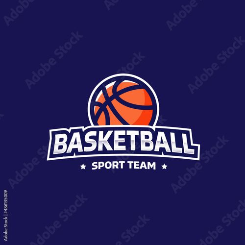 Basketball Logo emblem. Sport badge logo vector design. Modern. Orange ball. Логотип баскетбольной команды. Баскетбольный клуб. 
