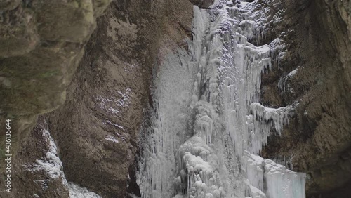 frozen beautiful waterfall in 4k resolution chegemsky waterfall gorge beautiful landscape