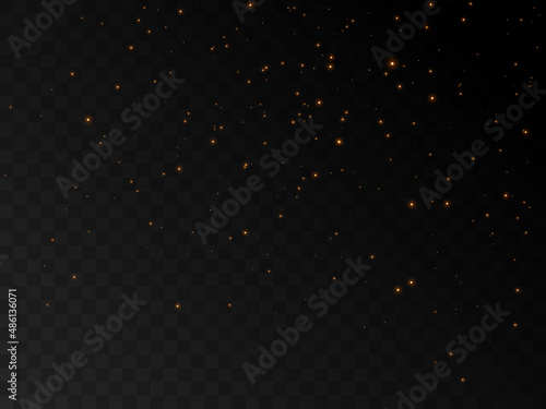 A light effect with a lot of shiny glare particles falling from top to bottom on a dark background.