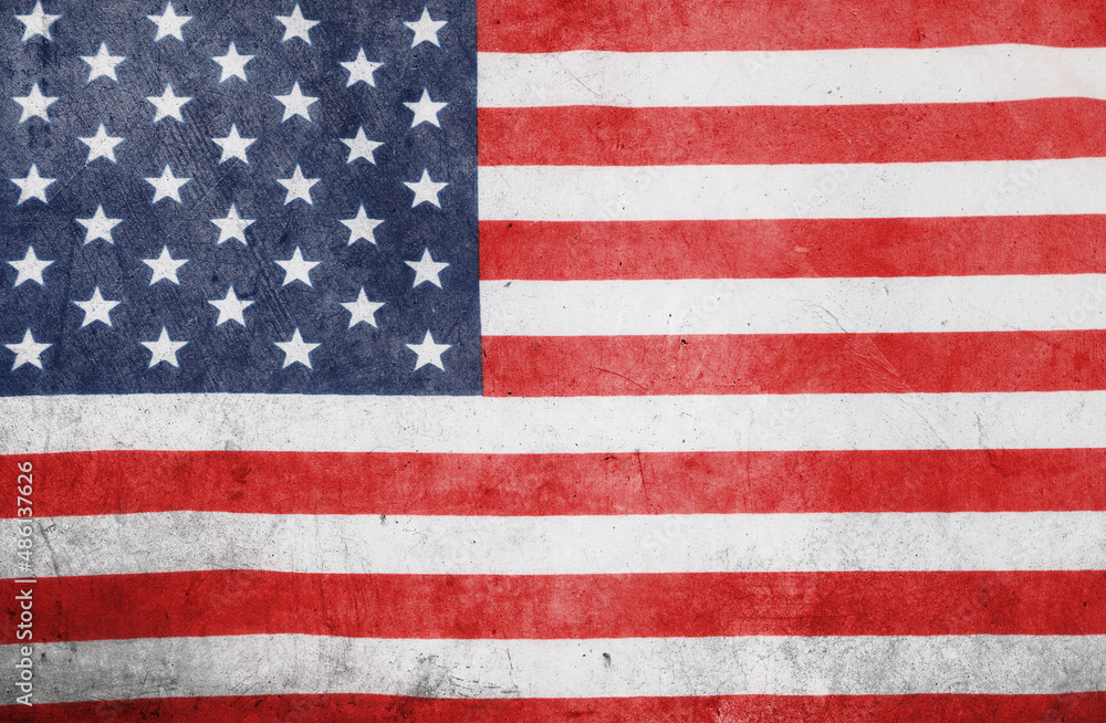 Naklejka premium Grunge American flag