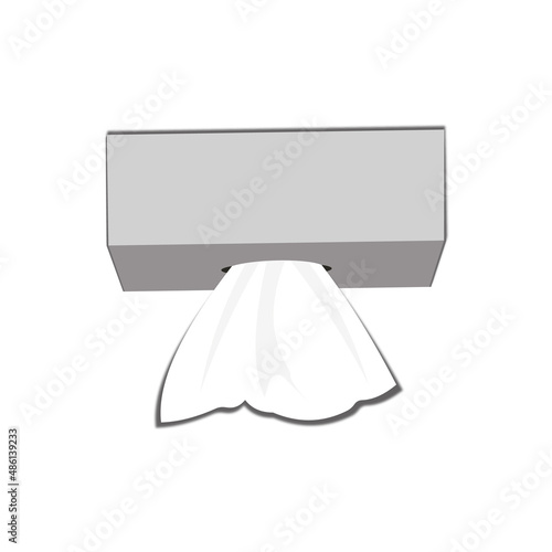 Box with white paper napkins. Vector realistic mockup