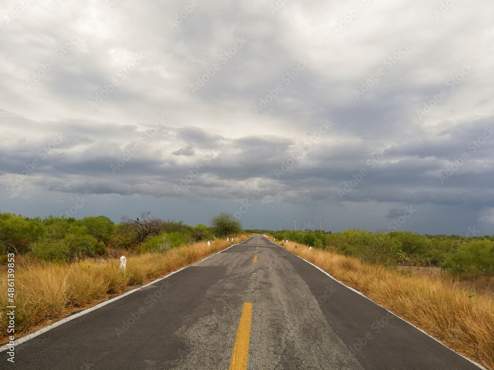 Fototapeta premium atardecer en carretera