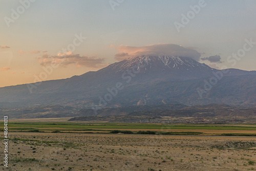 Sunset view of Ararat mountain  Turkey