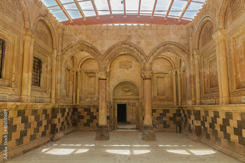 DOGUBEYAZIT, TURKEY - JULY 17, 2019: Ceremonial Hall in Ishak Pasha palace near Dogubeyazit, Turkey